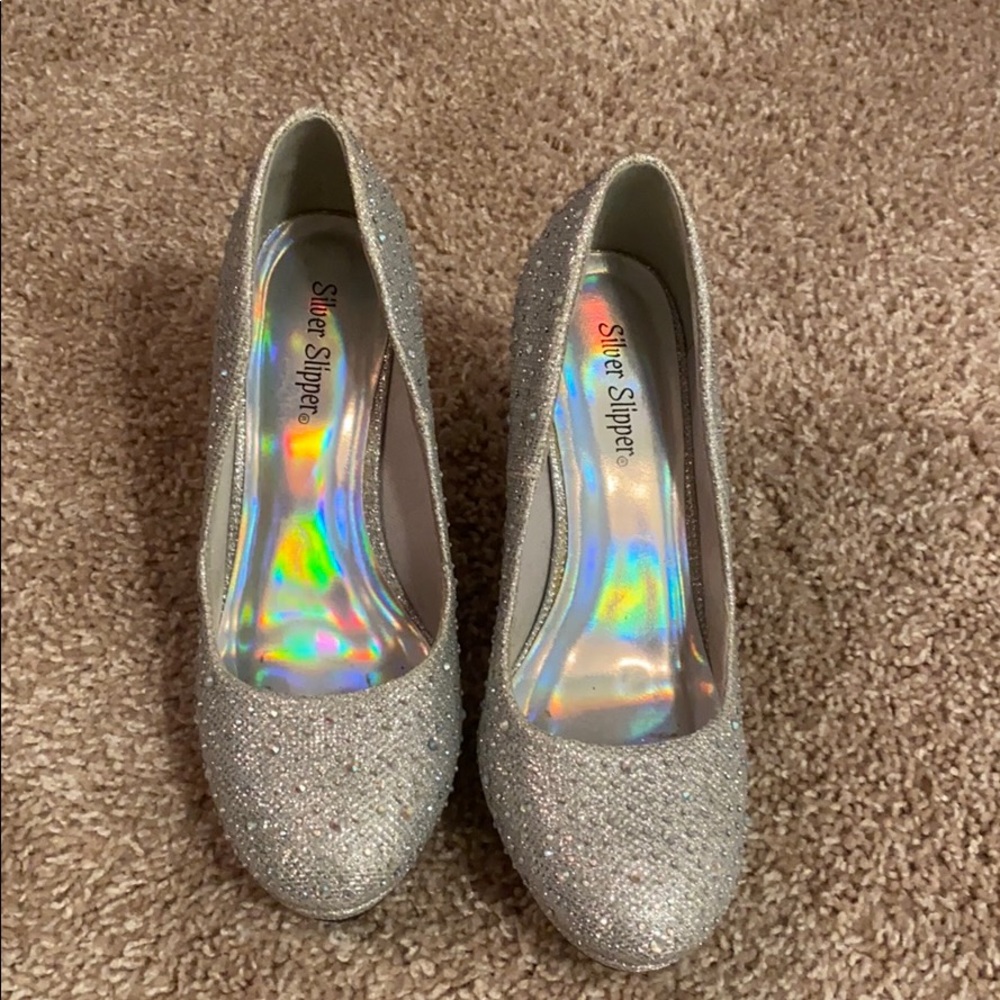 Silver Sparkly Heels